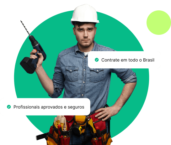 Homem com uma furadeira na mão